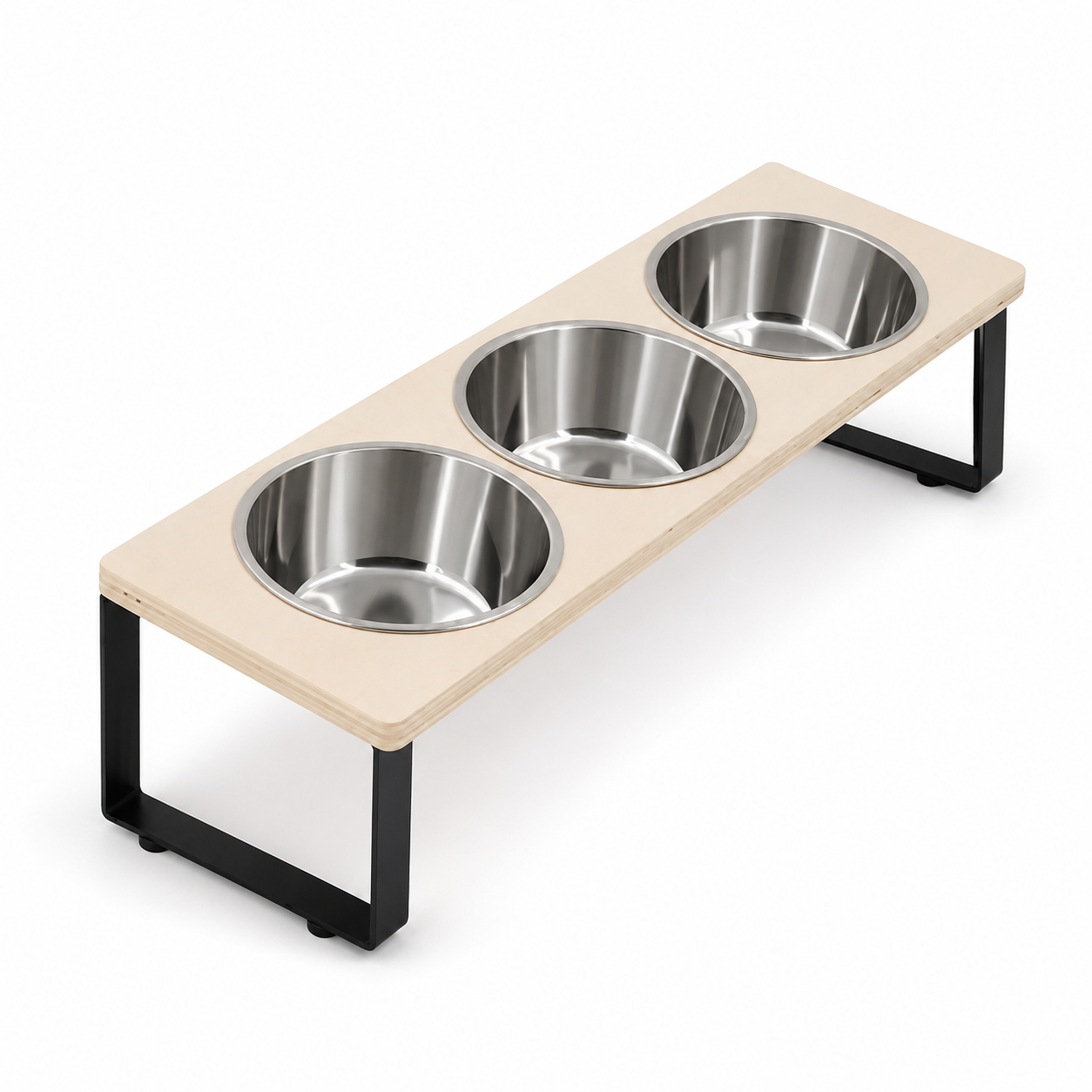 Furkly Elevated Cat Bowl Station – Raised Feeder Stand with Stainless Steel Food & Water Bowls for Daily Meals
