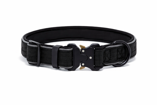 Furkly Heavy-Duty Tactical Dog Collar – Wide Adjustable Nylon Collar with Metal Buckle for Walking, Training & Outdoor Use