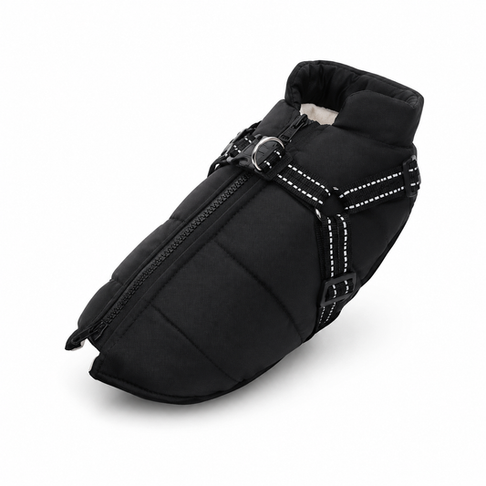Furkly Winter Dog Jacket – Warm Padded Dog Coat with Harness for Cold Weather, Walking & Outdoor Use