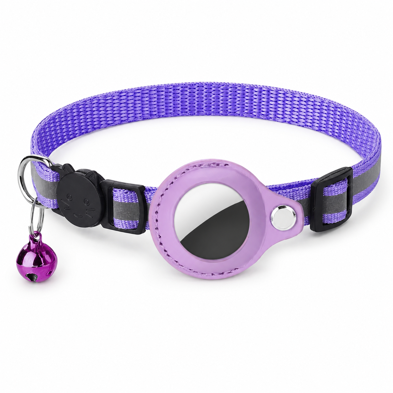Furkly Cat Collar with AirTag Holder – Breakaway Reflective Kitten Collar with Bell for Tracking, Safety & Everyday Wear