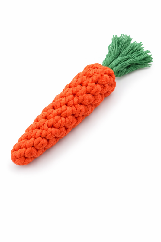 Furkly Carrot Rope Chew Toy for Dogs – Puppy Teething Toy for Chewing, Fetch, Training & Interactive Play