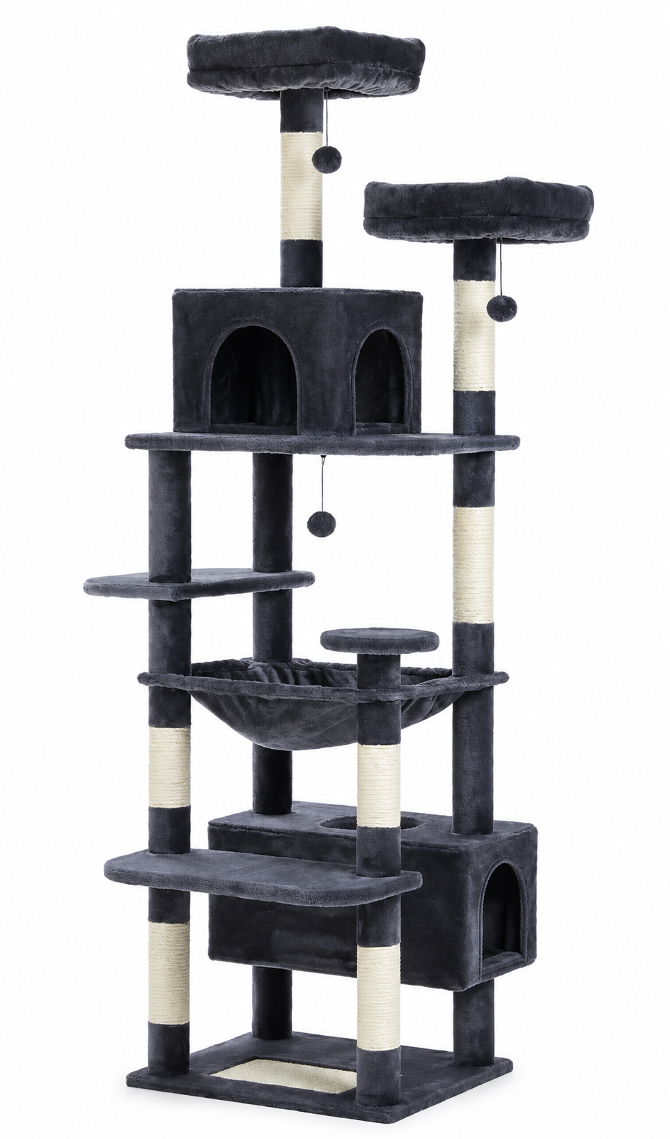 Furkly Large Cat Tree Tower – Multi-Level Cat Condo with Scratching Posts, Perches, Hammock & Hideouts