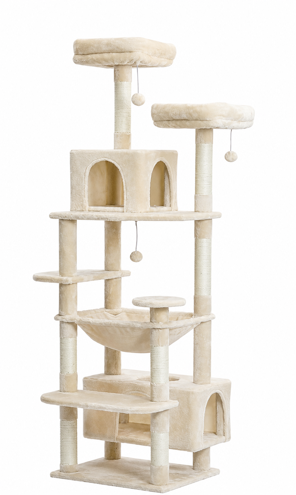 Furkly Large Cat Tree Tower – Multi-Level Cat Condo with Scratching Posts, Perches, Hammock & Hideouts