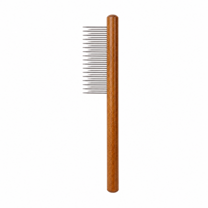 Furkly Cat Grooming Comb – Stainless Steel Pet Hair Remover Comb with Wooden Handle for Shedding, Knots & Coat Care