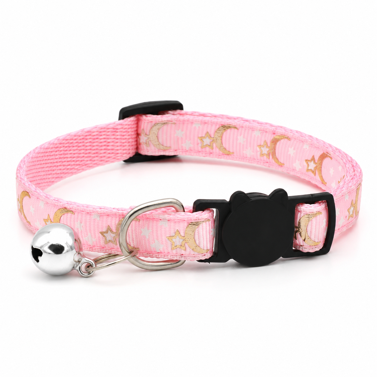 Furkly Star & Moon Cat Collar – Adjustable Bell Collar for Cats, Kittens & Everyday Wear