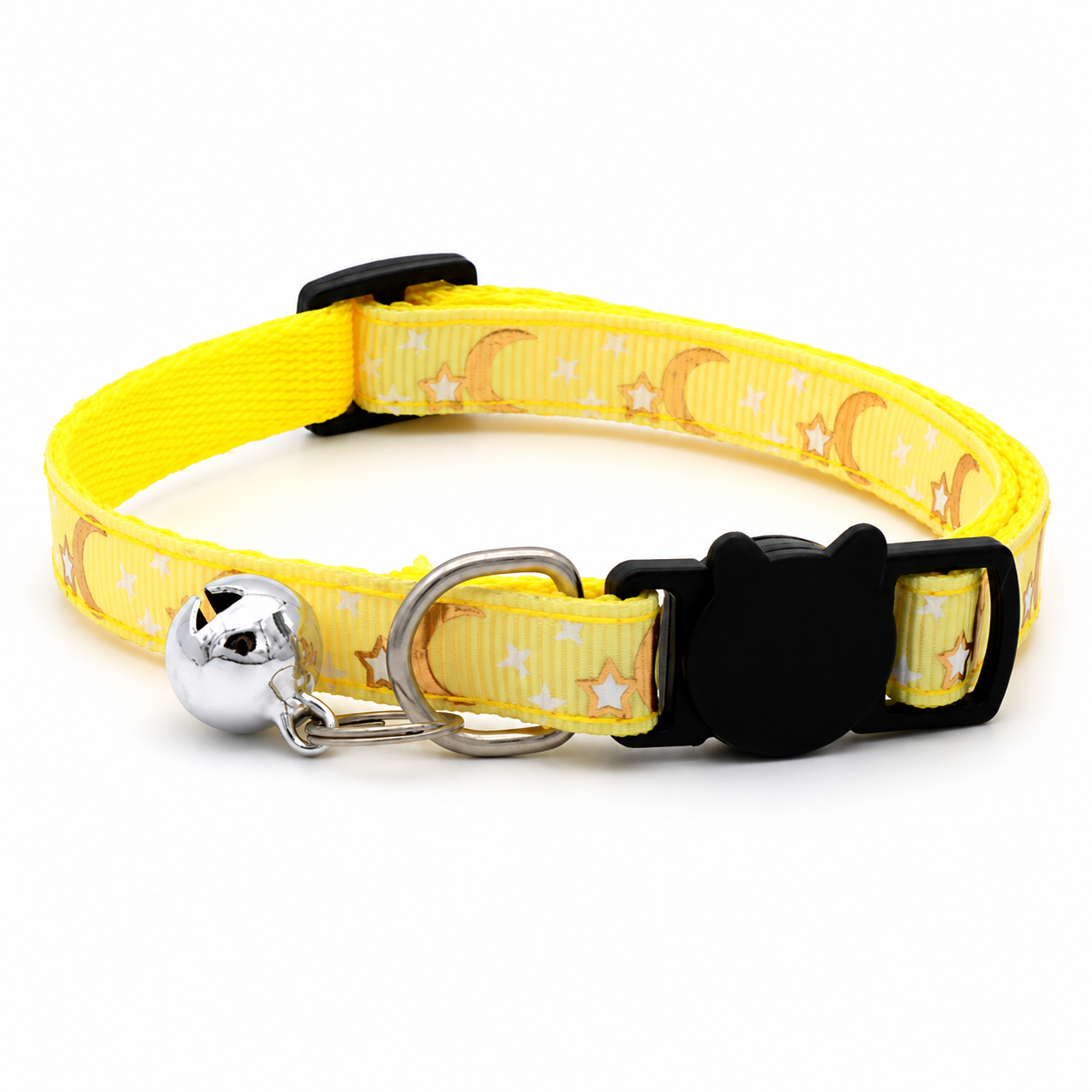 Furkly Star & Moon Cat Collar – Adjustable Bell Collar for Cats, Kittens & Everyday Wear