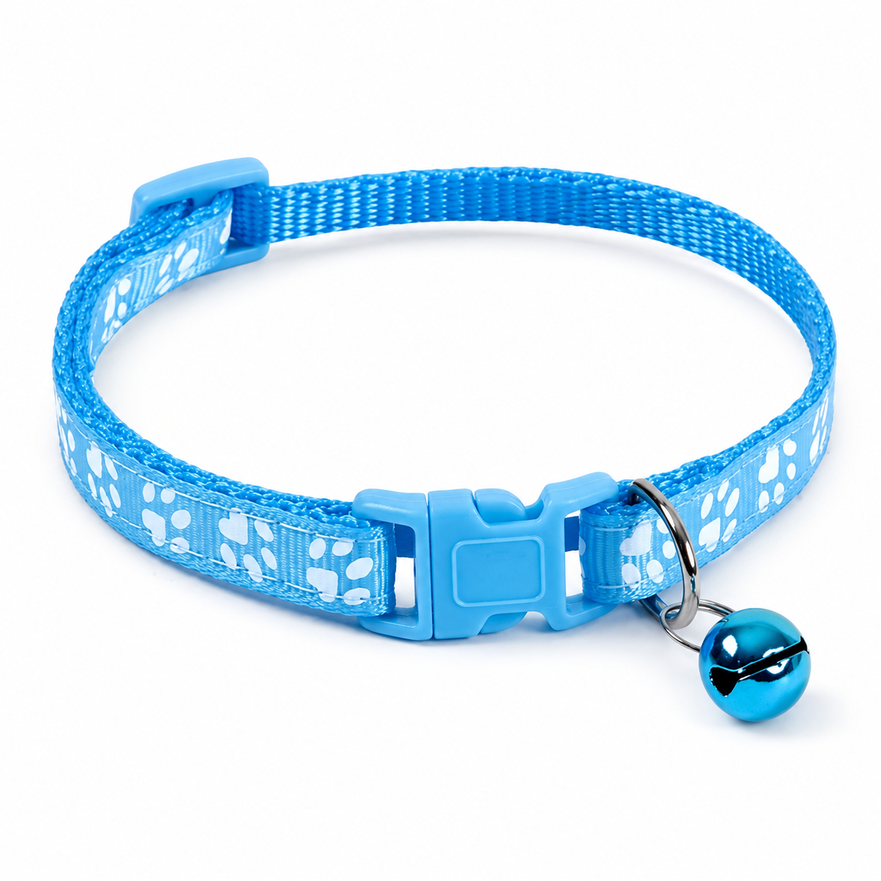 Furkly Paw Print Cat Collar – Adjustable Bell Collar for Cats, Kittens & Everyday Wear