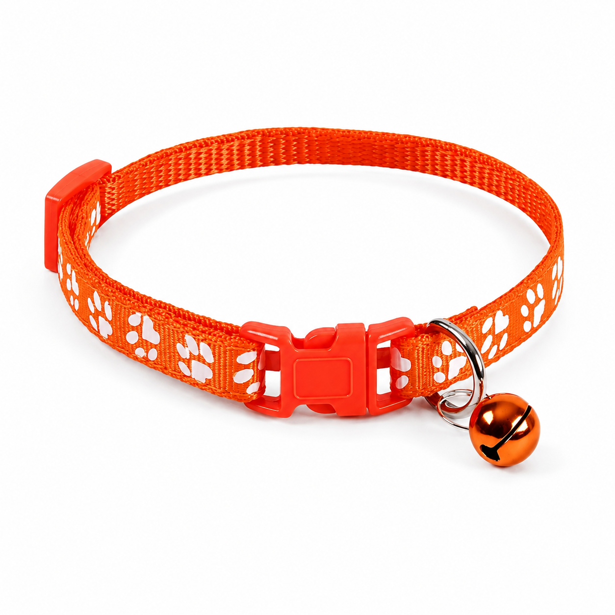 Furkly Paw Print Cat Collar – Adjustable Bell Collar for Cats, Kittens & Everyday Wear