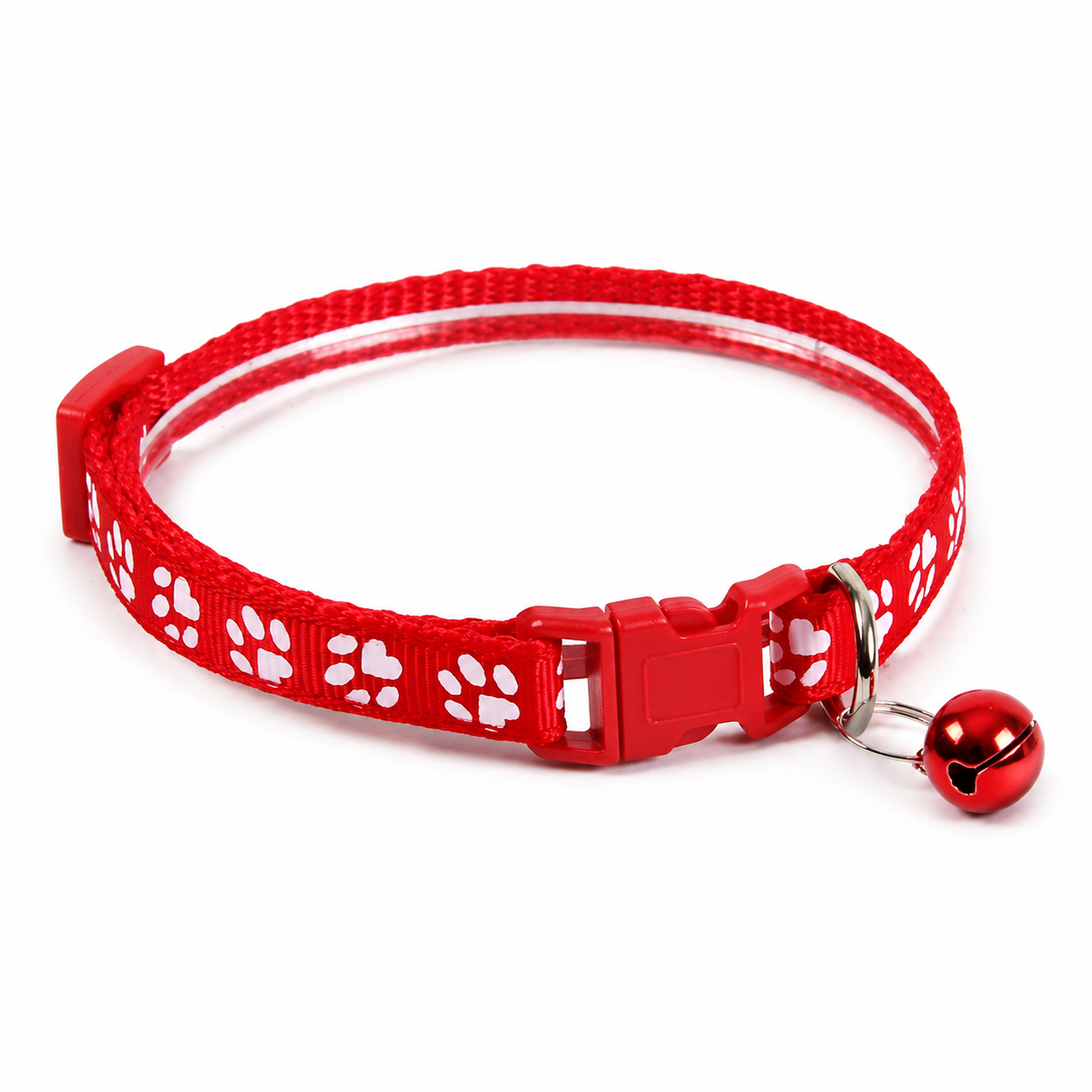 Furkly Paw Print Cat Collar – Adjustable Bell Collar for Cats, Kittens & Everyday Wear