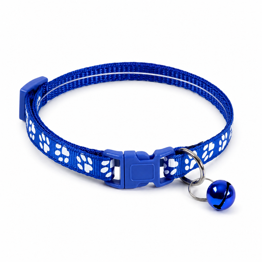 Furkly Paw Print Cat Collar – Adjustable Bell Collar for Cats, Kittens & Everyday Wear