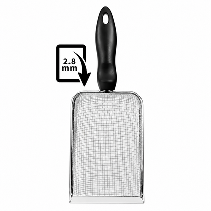 Furkly Stainless Steel Cat Litter Scoop – Fine Mesh Sifter Shovel for Litter Box Cleaning & Waste Removal