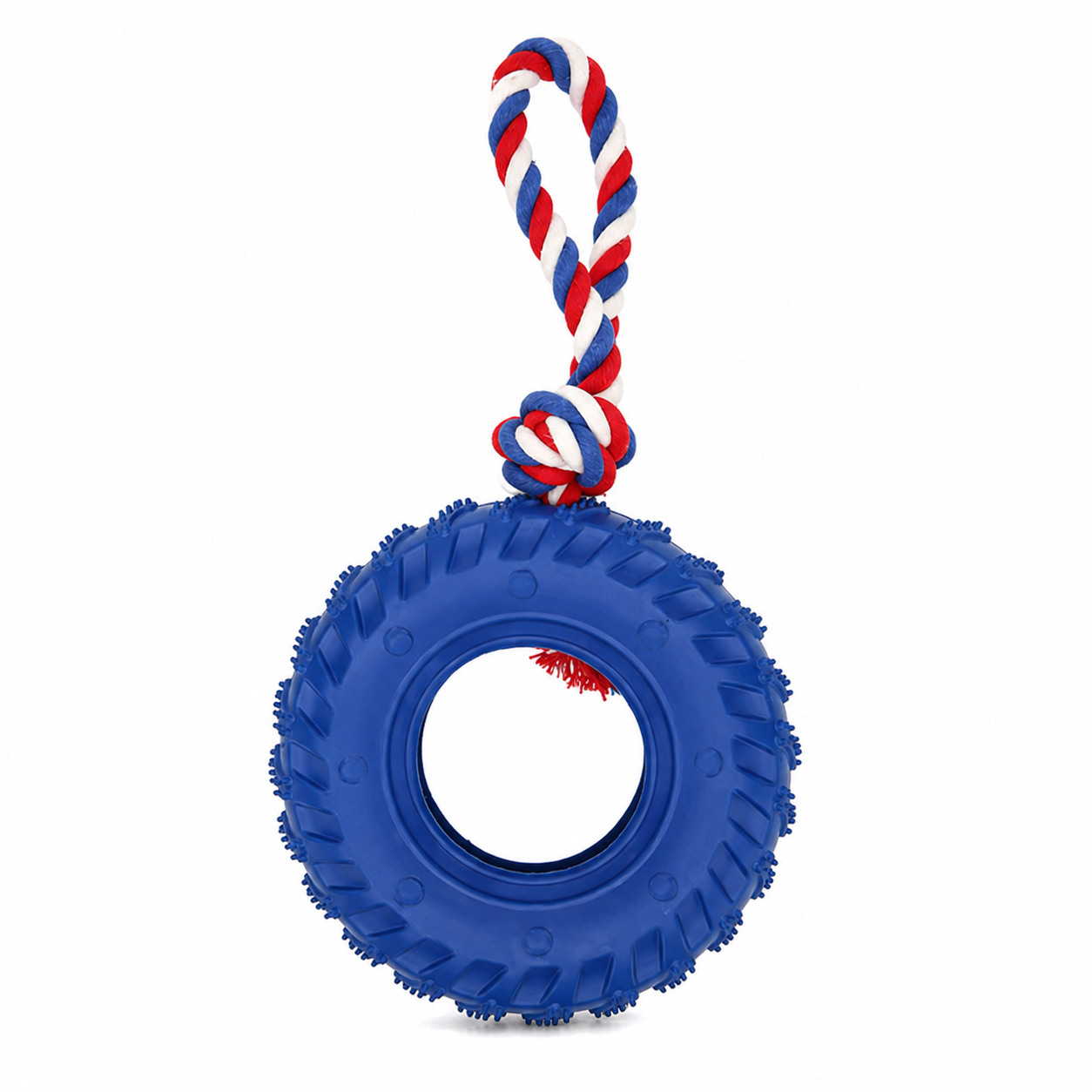Furkly Rubber Tire Rope Dog Toy – Heavy-Duty Chew Tire with Cotton Rope for Tug of War, Fetch & Interactive Play