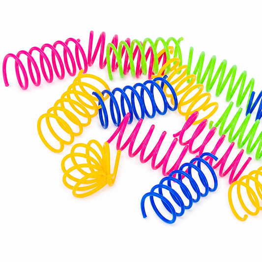 Furkly Cat Spring Toys – Colorful Plastic Coil Toys for Kittens, Chasing, Swatting & Indoor Play